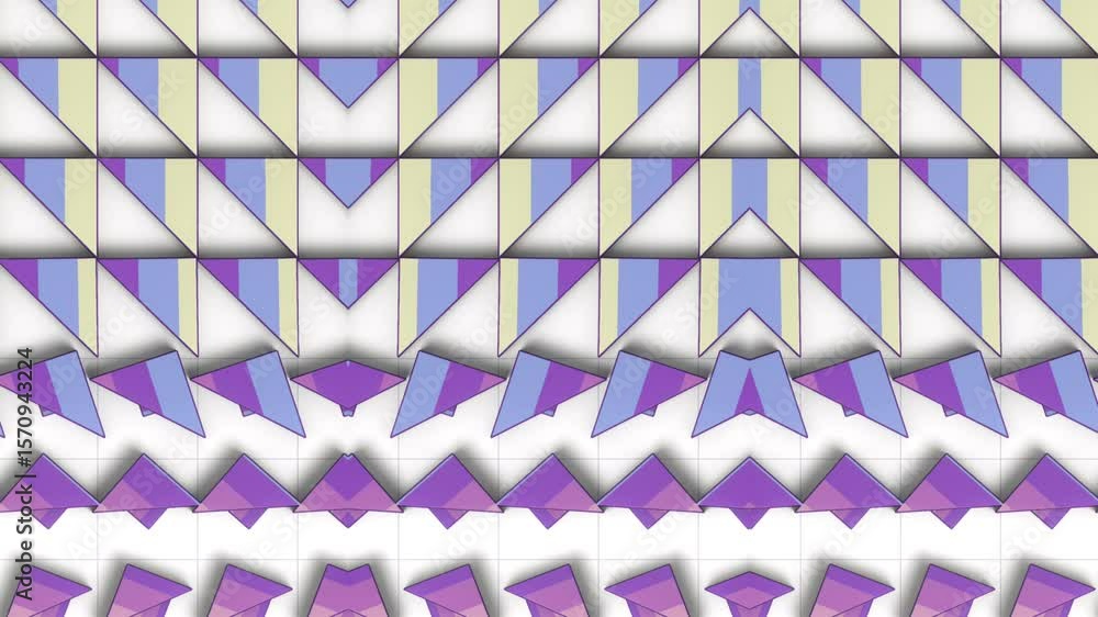 Poster abstract loop animation with a grid of geometric shapes. 3d rendering 4k