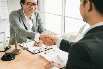 Legal advice concept: A lawyer or legal advisor is someone who listens and gives advice to business...