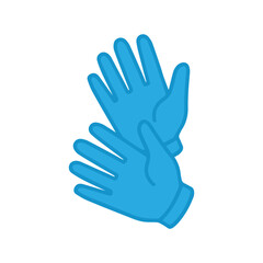 Simple doodle medical gloves icon.