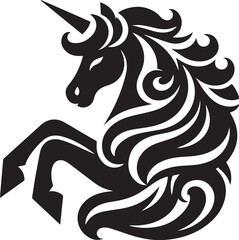 Unicorn horses black vector
