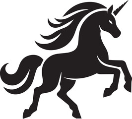 Unicorn horses black vector