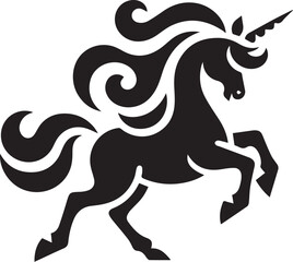 Unicorn horses black vector