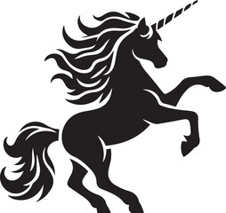 Unicorn horses black vector