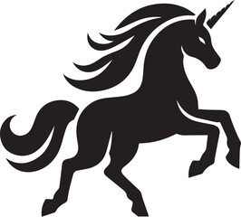 Unicorn horses black vector