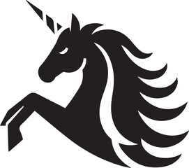 Unicorn horses black vector