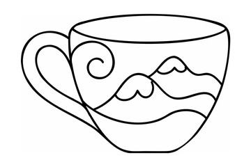 Mountain landscape coffee cup beverage drink