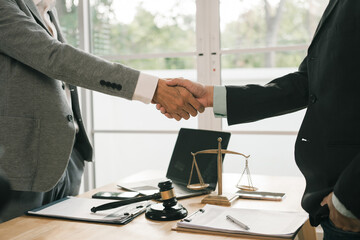 Legal advice concept: A lawyer or legal advisor is someone who listens and gives advice to business...