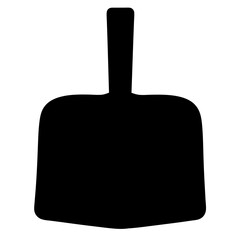 Black silhouette of a dustpan, a household cleaning tool for sweeping