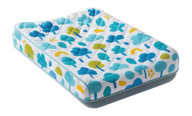 Machine-washable changing table pad with a vibrant, colorful design for a lively nursery.