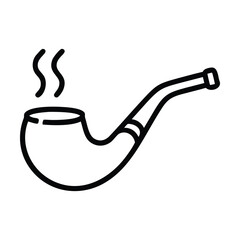 Smoking pipe vector silhouette line art style