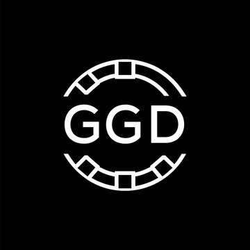 GGD Creative Letter mark Badge Logo Design, GGD Later Logo, Geometric Monogram Logo on Black Background, GGD  Later Logo, Contemporary Minimal Logo for Business Identity.
