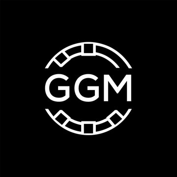 GGM Creative Letter mark Badge Logo Design, GGM Later Logo, Geometric Monogram Logo on Black Background, GGM  Later Logo, Contemporary Minimal Logo for Business Identity.
