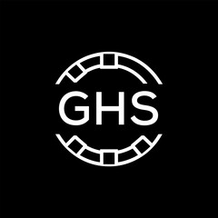 DHS Creative Letter mark Badge Logo Design, Geometric Monogram Logo on Black Background, DHS Later Logo, Contemporary Minimal Logo for Business Identity.
