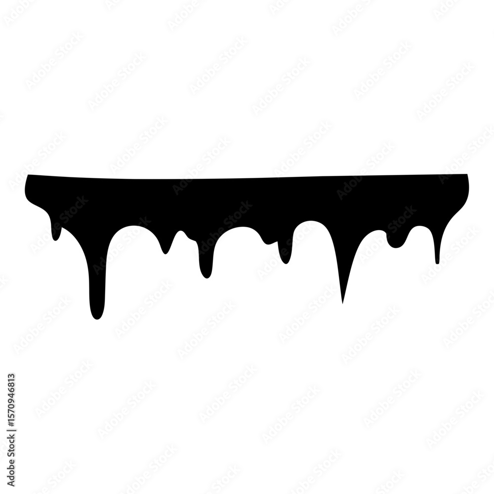 Poster a single color dripping paint or ink element on a white background
