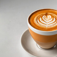 cappuccino coffee orange background for cafe