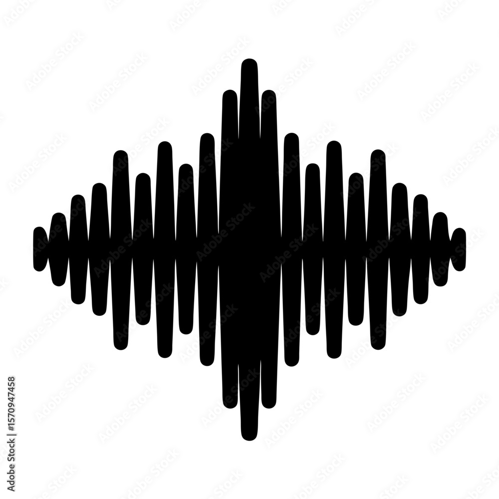 Poster abstract representation of sound wave or data pattern in symmetrical arrangement