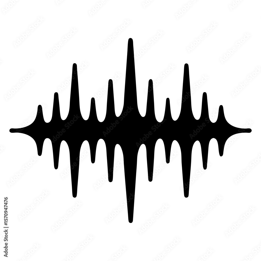 Aufkleber abstract audio visualizer waveform design with multiple peaks on white background