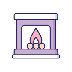 Fireplace  vector icon