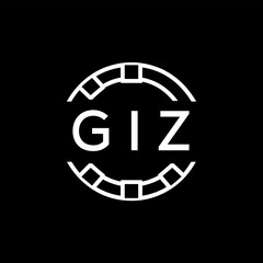 GIZ Creative Letter mark Badge Logo Design, GIZ Later Logo, Geometric Monogram Logo on Black Background, GIZ  Later Logo, Contemporary Minimal Logo for Business Identity.
