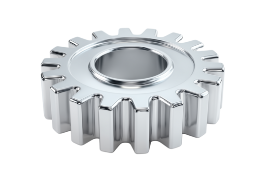 Metal Gear Cogwheel 3D Render on Transparent Background