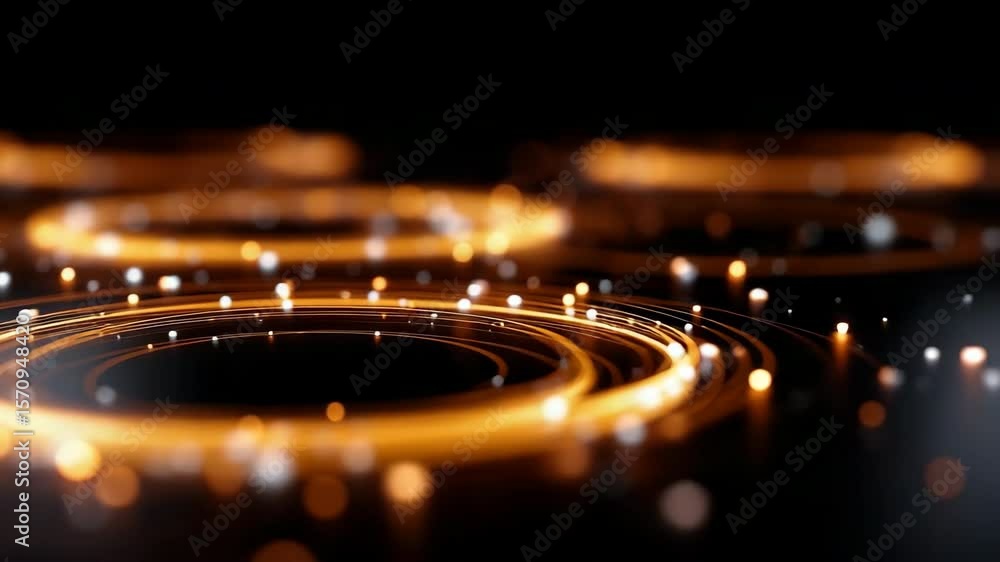 Poster the image is a close up of a series of circles with a lot of light shining on them. the circles are 