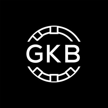 GKB Creative Letter mark Badge Logo Design, GKB Later Logo, Geometric Monogram Logo on Black Background, GKB  Later Logo, Contemporary Minimal Logo for Business Identity.
