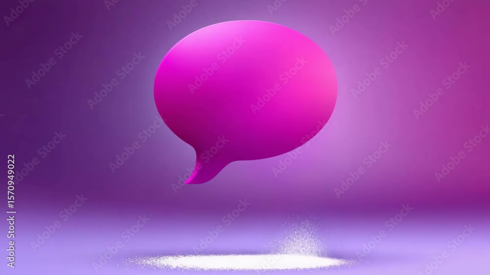 Poster a pink bubble with a lot of sparkles on it. the bubble is floating in the air and he is a symbol of 