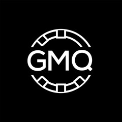 GMQ Creative Letter mark Badge Logo Design, GMQ Later Logo, Geometric Monogram Logo on Black Background, GMQ  Later Logo, Contemporary Minimal Logo for Business Identity.
