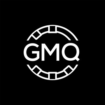 GMQ Creative Letter mark Badge Logo Design, GMQ Later Logo, Geometric Monogram Logo on Black Background, GMQ  Later Logo, Contemporary Minimal Logo for Business Identity.
