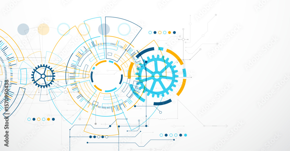Poster abstract background. scientific and technological concept with the use of technical elements formed 