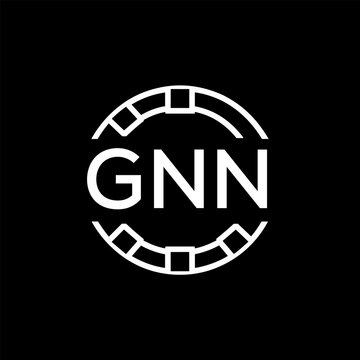 GNN Creative Letter mark Badge Logo Design, GNN Later Logo, Geometric Monogram Logo on Black Background, GNN  Later Logo, Contemporary Minimal Logo for Business Identity.
