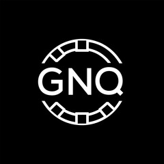 GNQ Creative Letter mark Badge Logo Design, GNQ Later Logo, Geometric Monogram Logo on Black Background, GNQ  Later Logo, Contemporary Minimal Logo for Business Identity.
