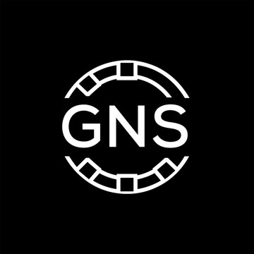 GNS Creative Letter mark Badge Logo Design, GNS Later Logo, Geometric Monogram Logo on Black Background, GNS  Later Logo, Contemporary Minimal Logo for Business Identity.
