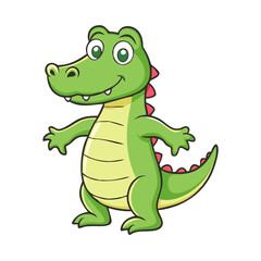 Carton happy crocodile standing 