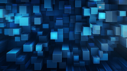 Blue geometric abstract background with triangles and lines