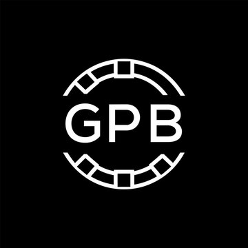 GPB Creative Letter mark Badge Logo Design, GPB Later Logo, Geometric Monogram Logo on Black Background, GPB  Later Logo, Contemporary Minimal Logo for Business Identity.
