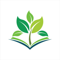 Leaf Book Symbol for Learning Brand