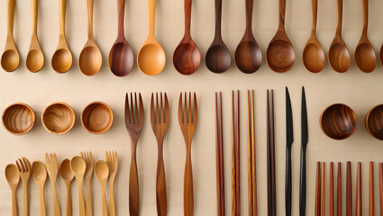 Sustainable Kitchen Utensils Made of Wood and Bamboo