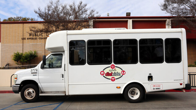Rosemead, California &ndash; February 5, 2025: Dial-a-Ride Transit Vehicle Providing Public Transportation Services