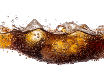  ice cubes in a refreshing beverage isolated on white background