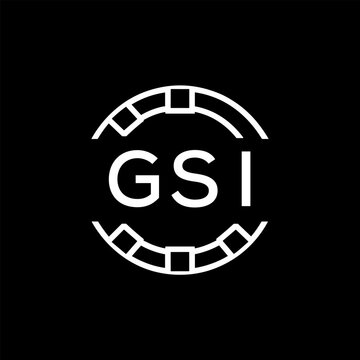 GSI Creative Letter mark Badge Logo Design, GSI Later Logo, Geometric Monogram Logo on Black Background, GSI  Later Logo, Contemporary Minimal Logo for Business Identity.
