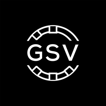 GSV Creative Letter mark Badge Logo Design, GSV Later Logo, Geometric Monogram Logo on Black Background, GSV  Later Logo, Contemporary Minimal Logo for Business Identity.
