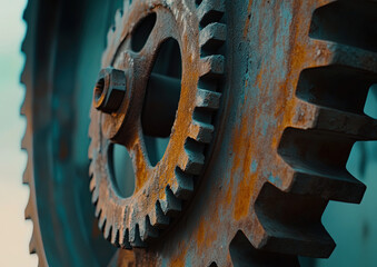 Rusty Metal Gears Close Up