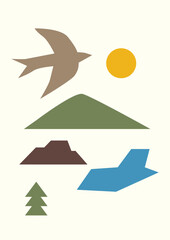 abstract shape nature elements illustration