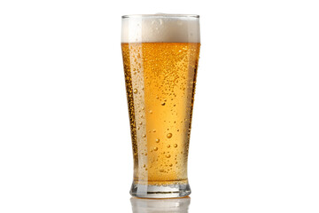 Refreshing Cold Beer Glass with Foam