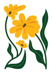 abstract art flower elements illustration