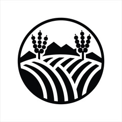  Winery Field Icon Black Silhouette