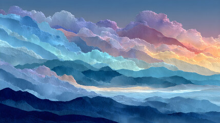 Serene abstract watercolor texture background featuring soft, layered blue shades