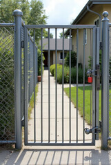 Functional Tubular Steel Man Gate in an Average Neighborhood