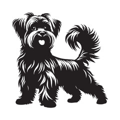 Elegant Maltese digital black profile, presented with clean, sharp, professional edges - Maltese silhouette - Maltese Vector - Silhouette of Maltese - dog silhouette

